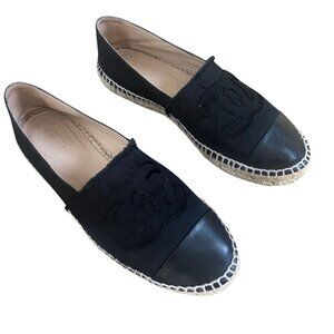Chanel Black CC Canvas Espadrilles Size 39